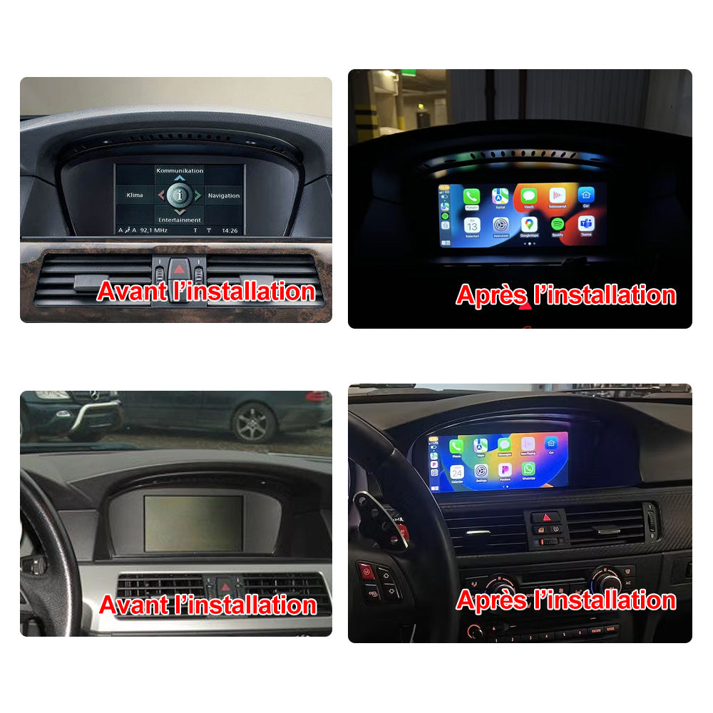 8,8 '' hôte audio de voiture multimédia sans fil CarPlay Android auto adapté pour BMW Series3 5 E60 E61 E63 E64 M5 E90 E91 E92 E93 M3 CCC CIC écran tactile