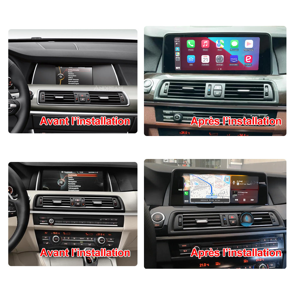 10.25 pouces sans fil CarPlay Android Auto voiture multimédia pour BMW F10 F11 unité principale caméra de recul IOS IPhone