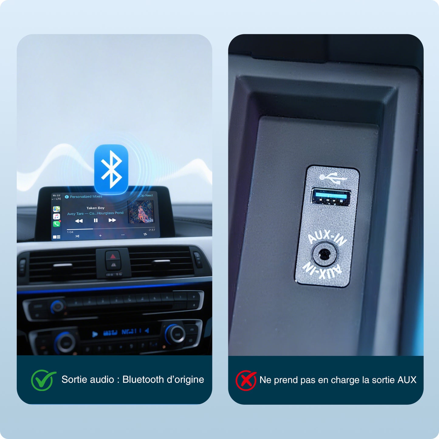Boîtier sans fil CarPlay Android Auto pour BMW NBT F30 F20 F10 F15 F22 F01 F02 F26 F18 F48 F87 F80 MINI