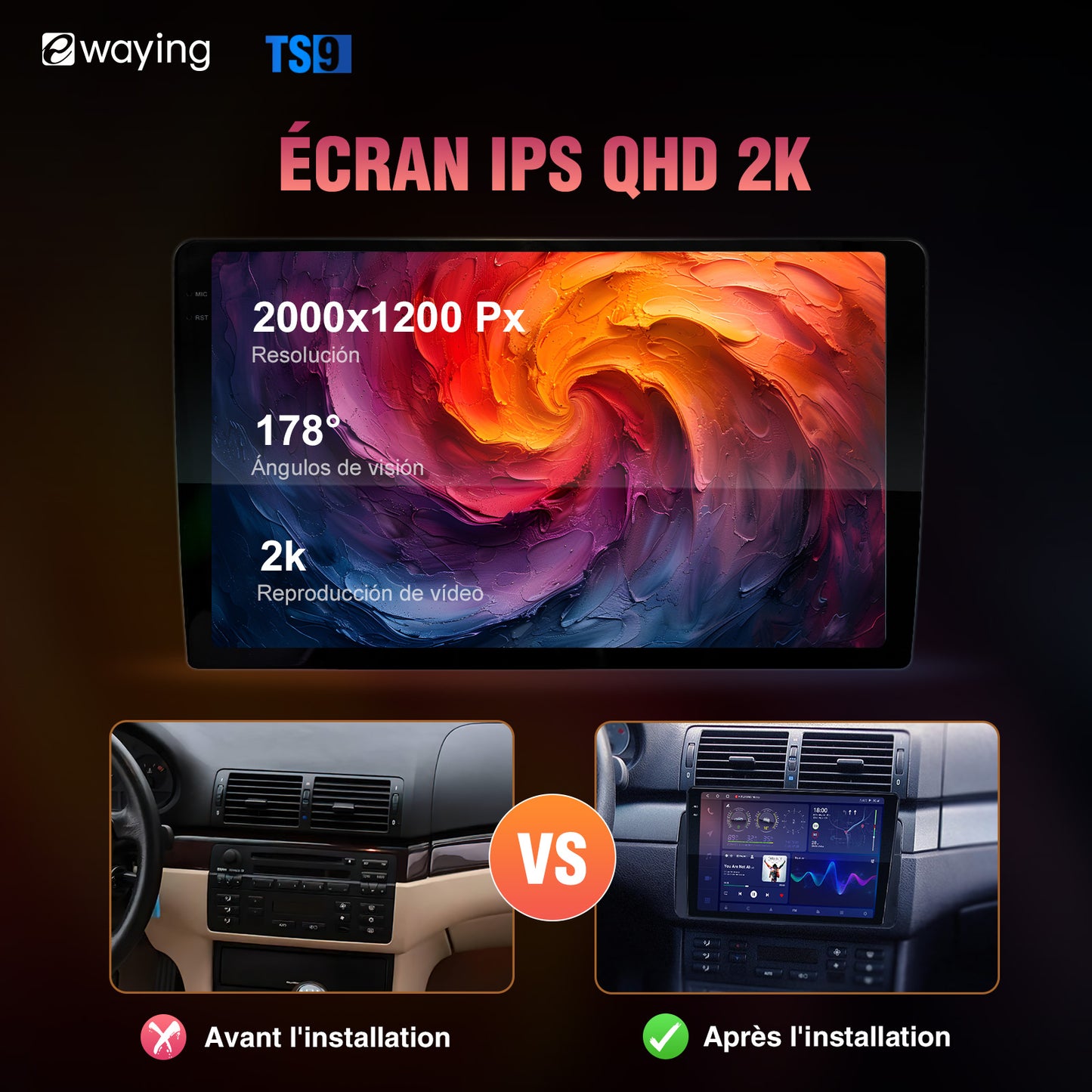 Autoradio Android 14 pour BMW Série 3 325i M3 Berline Touring E46 1998-2006, stéréo, sans fil, CarPlay, Android Auto, réglage audio, lecteur audio