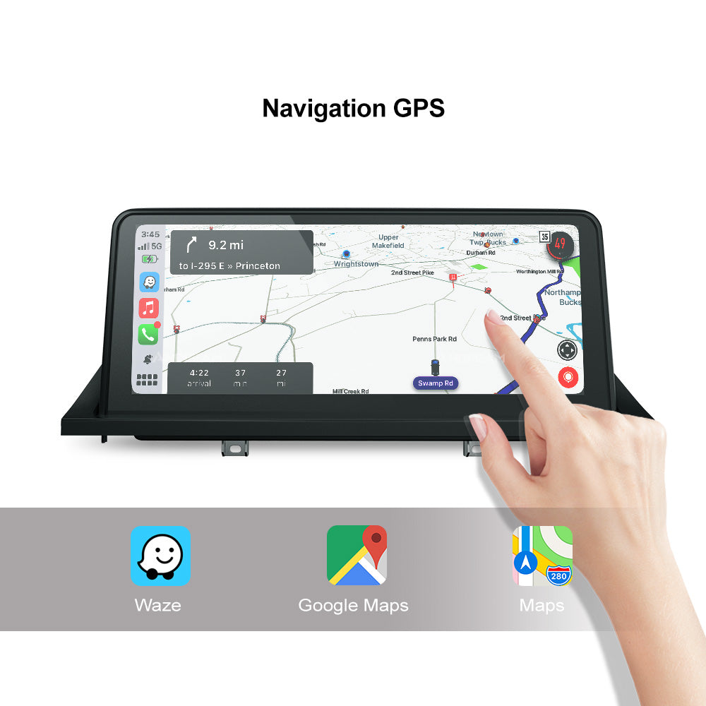Ecran Tactile Autoradio Station Multimédia Navigation GPS 10.25" avec module intégré CARPLAY Android Auto pour BMW X5/X6 E70 E71