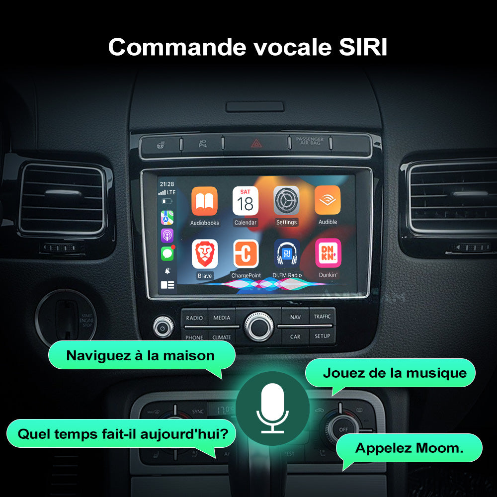 CarPlay sans fil pour Volkswagen Touareg haute Configuration années 2011 à 2018 Android Auto Mirror Link fonction AirPlay