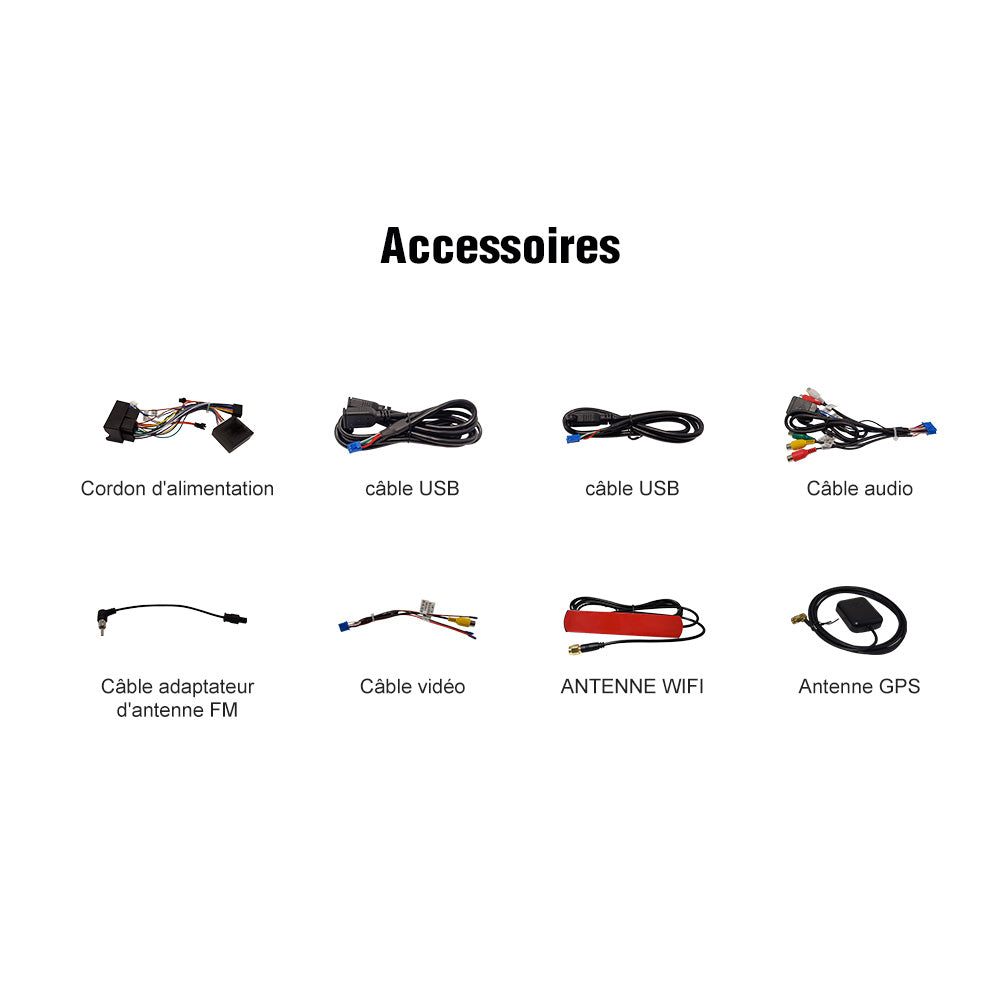 Android 13 Écran CarPlay sans fil 9 pouces pour Volkswagen Polo Golf Passat B6 Seat Leon Skoda Lecteur multimédia GPS Navigation