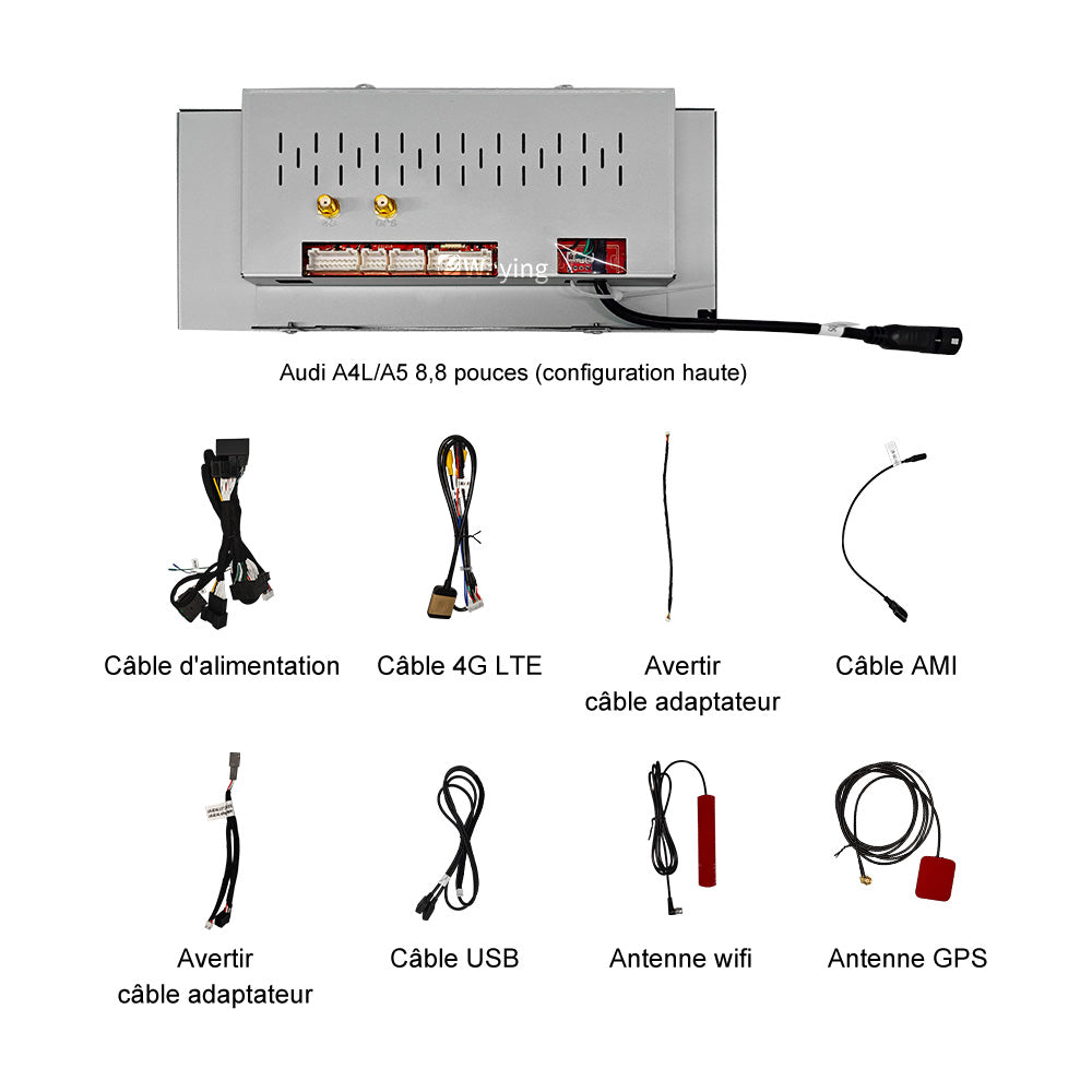 Interface automatique Android Carplay à écran tactile OEM de 8,8 pouces 8 + 128 Go pour Audi A4L A5 S4 S5 RS4 RS5 Q5 2009-2018 Autoradio stéréo GPS Navigation multimédia