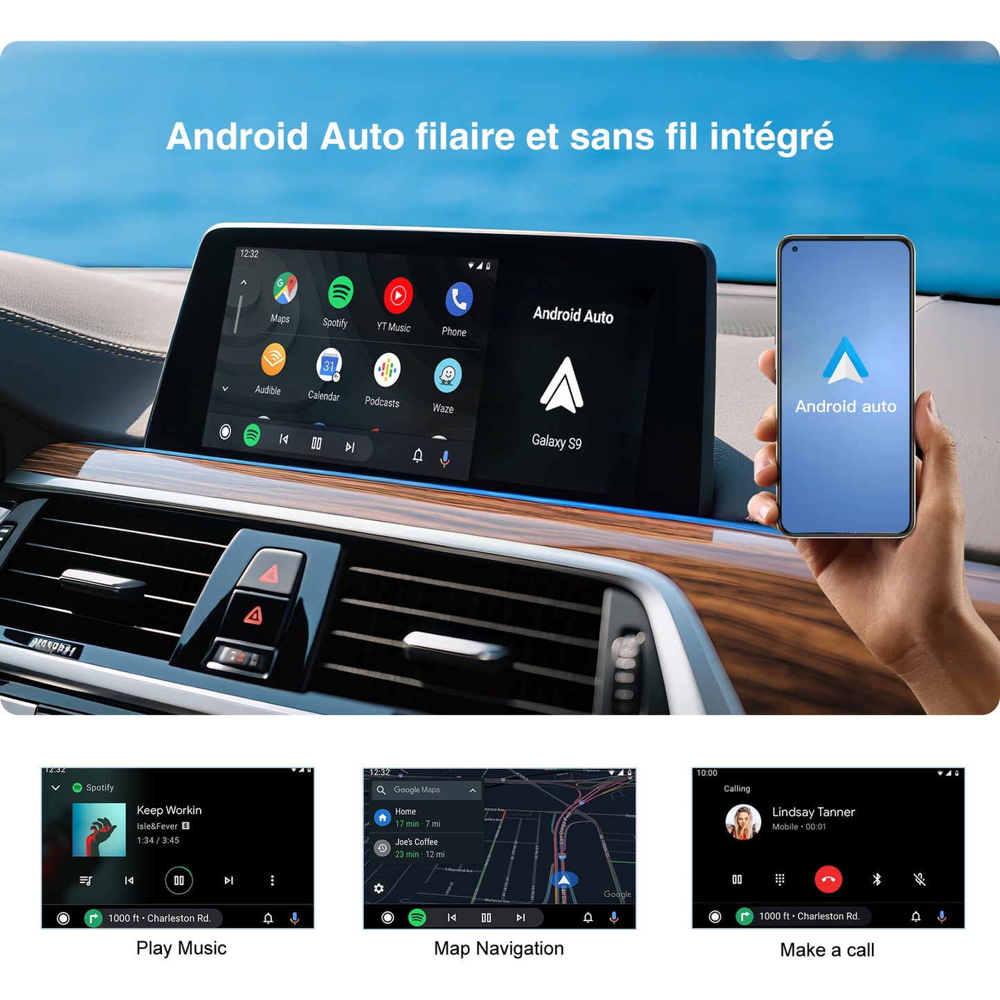 Boîtier sans fil CarPlay Android Auto pour BMW NBT F30 F20 F10 F15 F22 F01 F02 F26 F18 F48 F87 F80 MINI