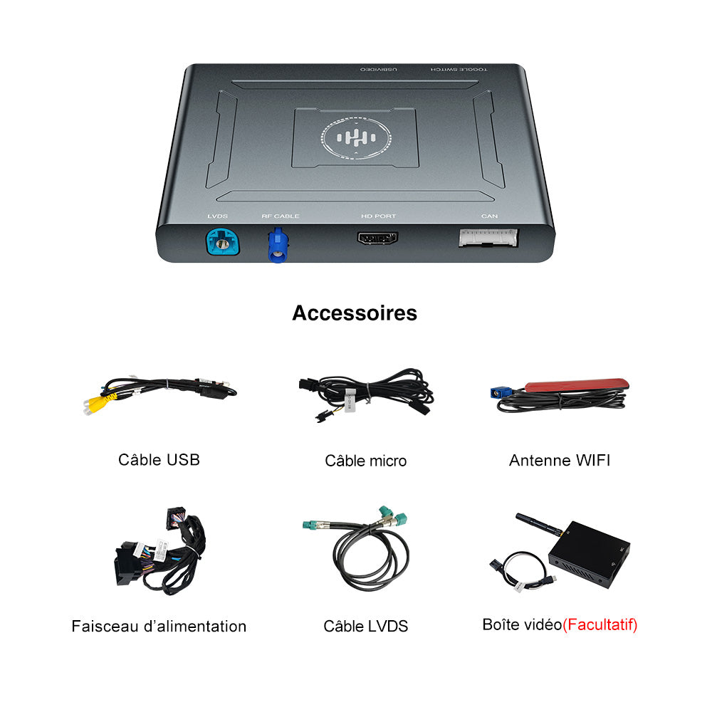 Interface sans fil CarPlay Android Auto Smartbox pour Audi Q3 Q5 Q7 A1 A3 A4 A5 A6 C7 A7 A8 S5 S7 avec kit de mise à niveau de concert 3G 3G + MIB RMC