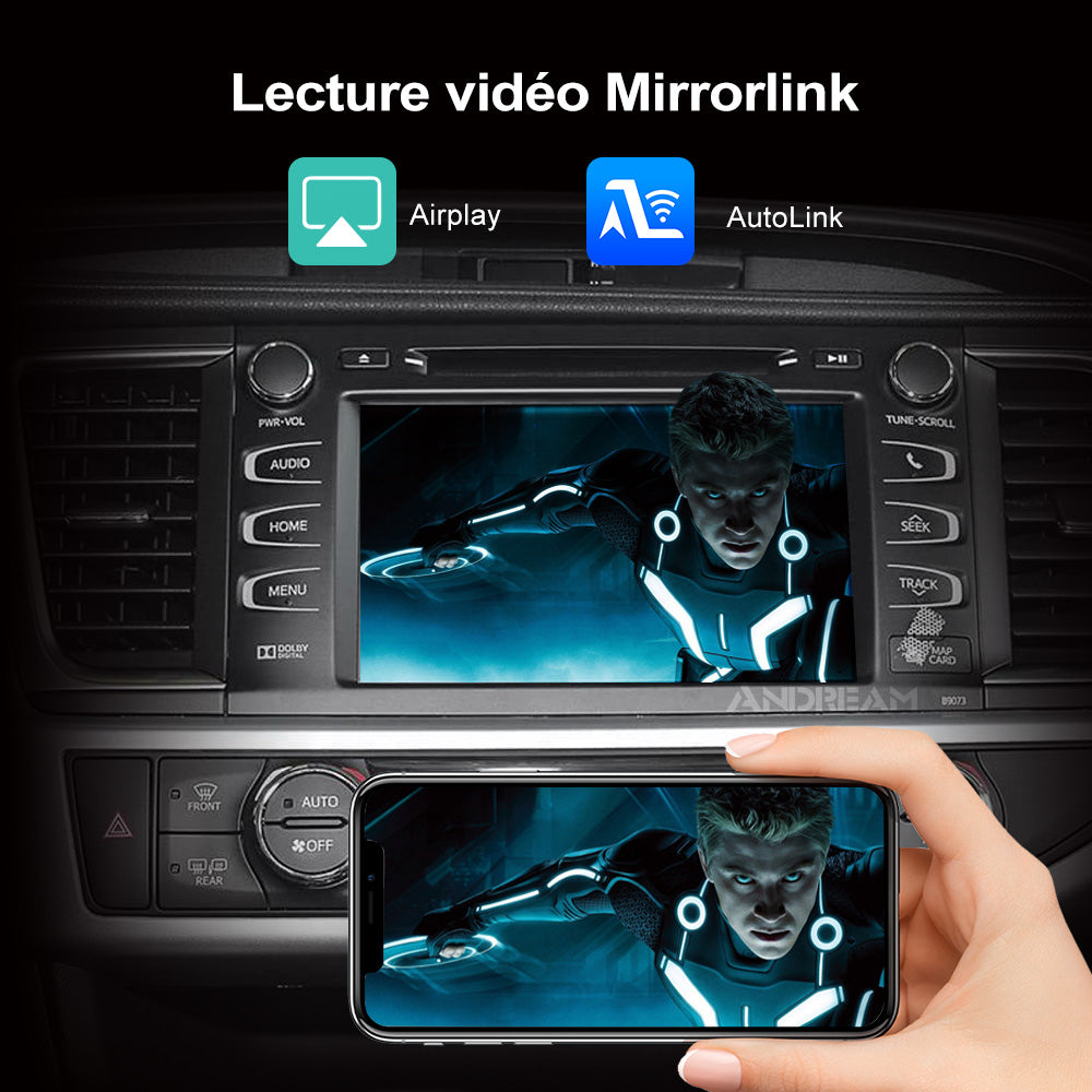 CarPlay sans fil pour TOYOTA Touch 2 2014 – 2019 Highlander Tundra CHR RAV4 Tacoma Land Cruiser Prado Auris Avalon, Android Auto