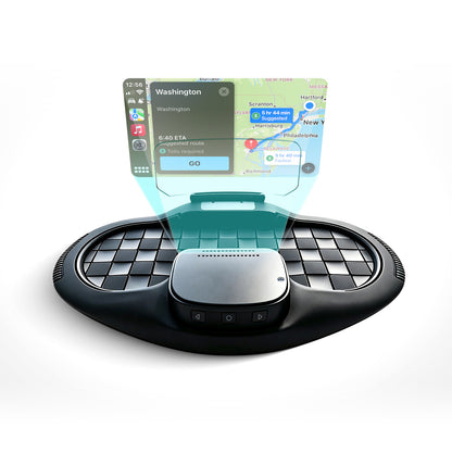 VIVIHUD Affichage Tête Haute V5 Ultra HUD à Projection Sur Pare Brise Voiture CarPlay Sans Fil Android Auto OBD2 GPS Avec Luminosité Automatique Navigation, Compteu