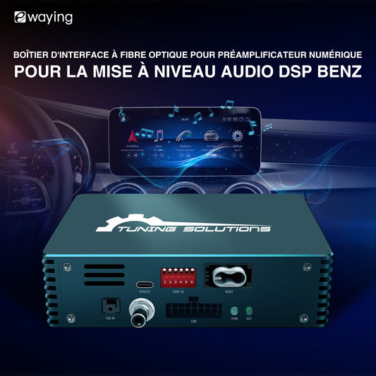 Interface de mise à niveau audio du préamplificateur à fibre optique pour Mercedes-Benz 2013-2019 avec MOST25 MOST150 et Mercedes-Benz 2020 et ultérieurs avec EMOST