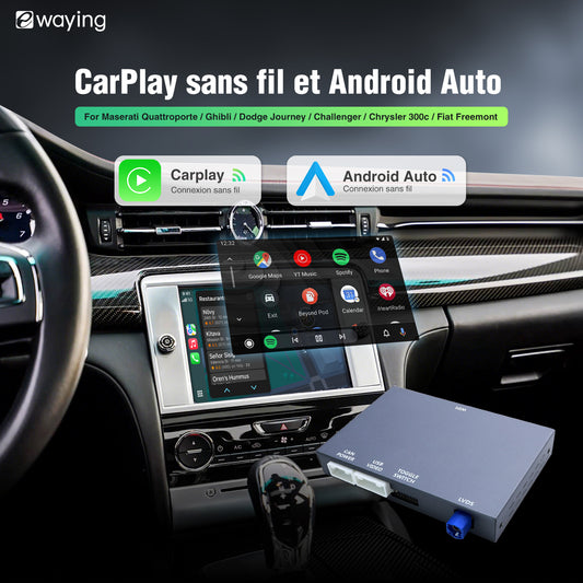 Module CarPlay Android Auto sans fil pour Maserati Quattroporte Ghibli Dodge Journey Challenger Chrysler 300c Fiat Freemont