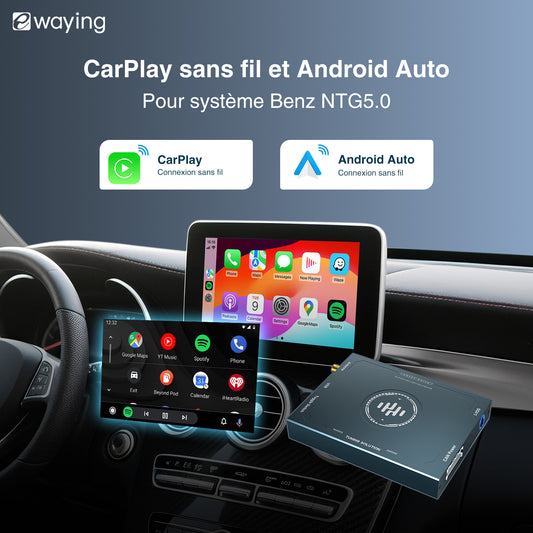 Boîtier de mise à niveau sans fil CarPlay Android Auto pour Mercedes Benz NTG5.0 W205 W212 Classe A B C V