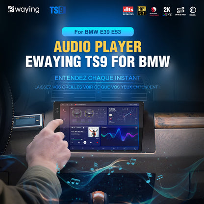 Autoradio stéréo Android 8 + 256 Go pour BMW Série 5 X5 E39 E53 M5 1996-2006, lecteur audio sans fil CarPlay, caméra de recul Android Auto