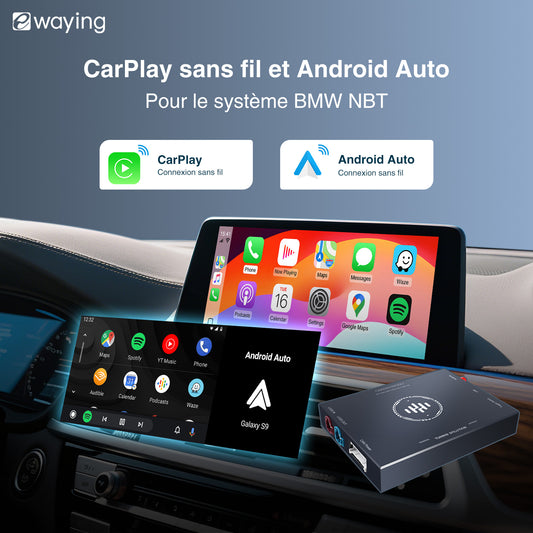 Boîtier CarPlay Android Auto sans fil pour BMW NBT F30 F20 F10 F15 F22 F01 F02 F26 F18 F48 F87 F80 MINI