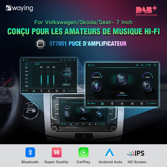 7" Ecran tactile avec module intégré CARPLAY pour VW Volkswagen POLO GOLF 6 PASSAT CC JETTA TIGUAN TOURAN