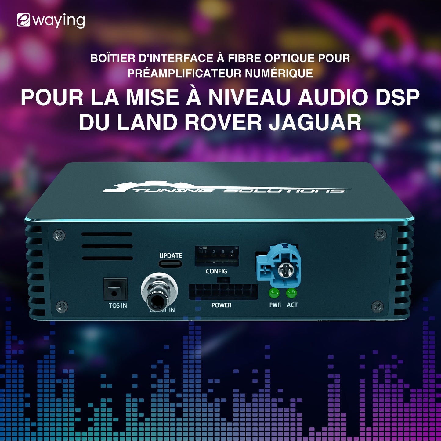 Adaptateur d'amplificateur à fibre optique, kit d'interface de mise à niveau audio OEM DSP Ethernet pour autoradio Jaguar Land Rover Discovery 4 Sport Evoque, réglage du son