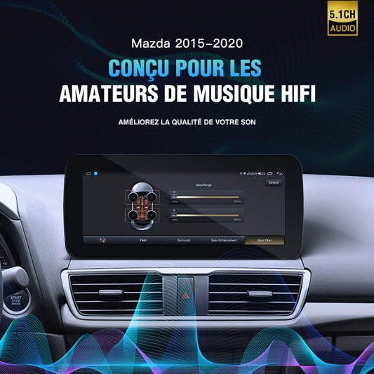 Autoradio Android 13 écran tactile IPS HD de 10,25 pouces unité principale pour Mazda 3 6 Atez CX-3 CX-5 CX-9 CarPlay intégré et DSP navigation GPS