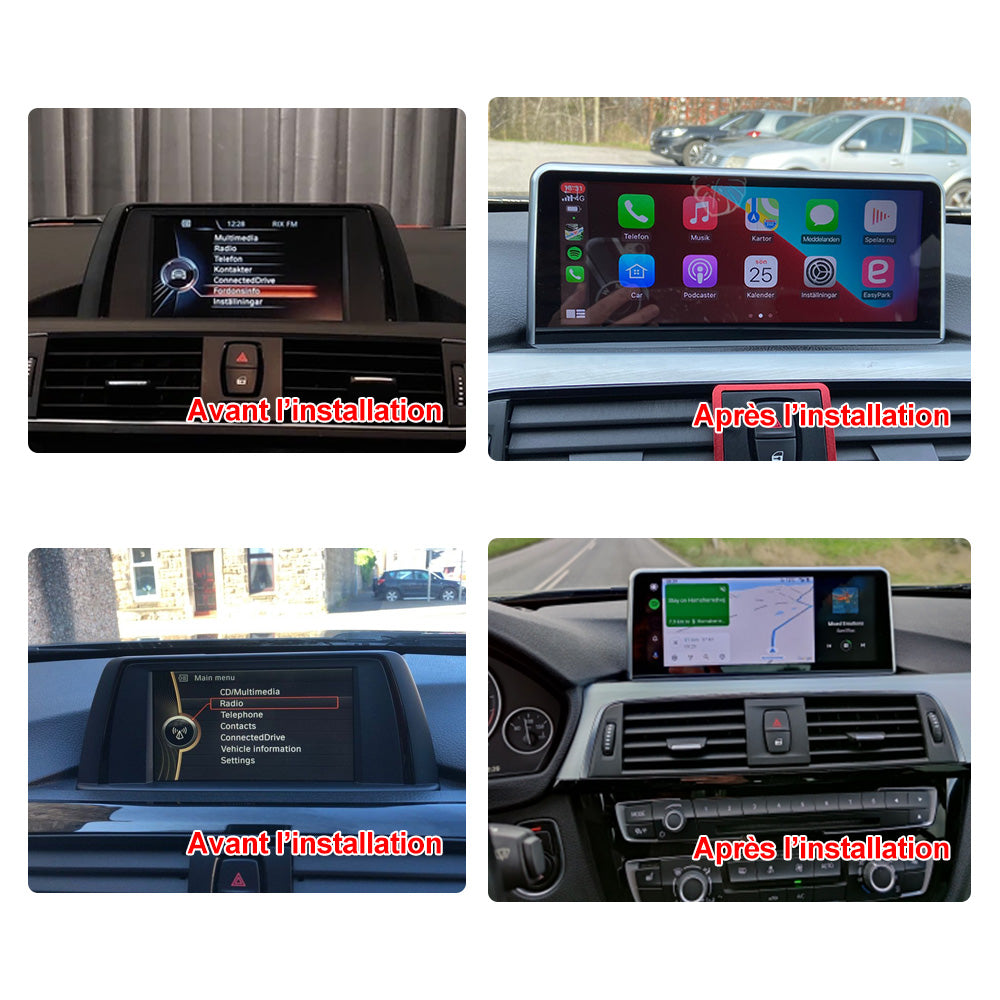 10.25“ Hôte multimédia de voiture sans fil Apple CarPlay Android pour BMW Series 3 4 F30 F31 F34 F32 F33 F36 F80 Navigation GPS