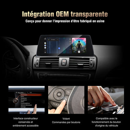 Apple CarPlay sans fil, compatible Android Auto et Android Auto pour BMW Série 1 et 2 écran IPS HD 8,8 pouces, intégration OEM et Bluetooth d'origine du véhicule