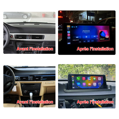 CarPlay sans fil pour BMW série 3 E90 E91 E92 E93, Android Auto, écran IPS de 8.8 pouces, sans système Android