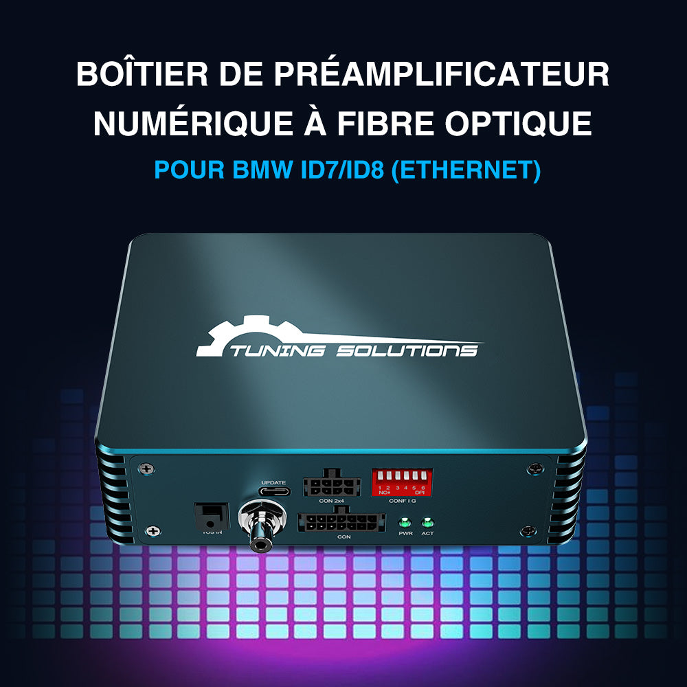 Interface de mise à niveau audio PREAMPLIFIER d'amplificateur à fibre optique adaptée aux modèles BMW MOST 25 avant 2020 et au réglage du son stéréo BMW ID7 ID8
