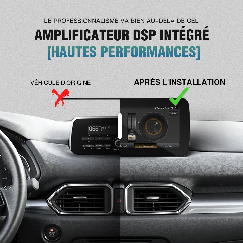 Autoradio Android 13 écran tactile IPS HD de 10,25 pouces unité principale pour Mazda 3 6 Atez CX-3 CX-5 CX-9 CarPlay intégré et DSP navigation GPS