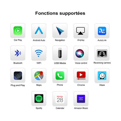 Boîtier Apple CarPlay sans fil pour Peugeot Opel 2018-2020 avec système NAC et écran d'origine