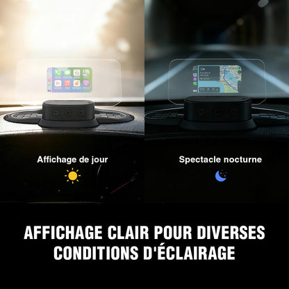 VIVIHUD Affichage Tête Haute V5 Ultra HUD à Projection Sur Pare Brise Voiture CarPlay Sans Fil Android Auto OBD2 GPS Avec Luminosité Automatique Navigation, Compteu
