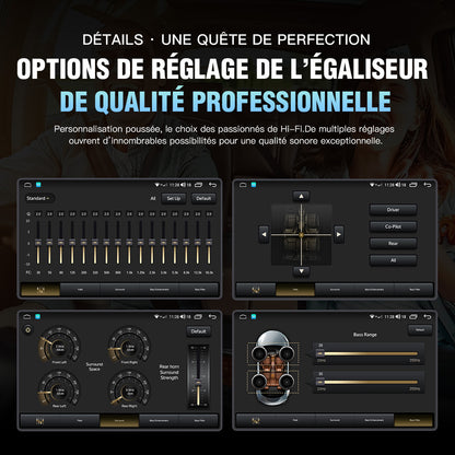 Autoradio Android 14 avec CarPlay et Android Auto sans fil pour BMW E46 325i M3 Berline - Lecteur audio avec réglages personnalisés.