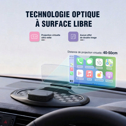 VIVIHUD Affichage Tête Haute V5 Ultra HUD à Projection Sur Pare Brise Voiture CarPlay Sans Fil Android Auto OBD2 GPS Avec Luminosité Automatique Navigation, Compteu