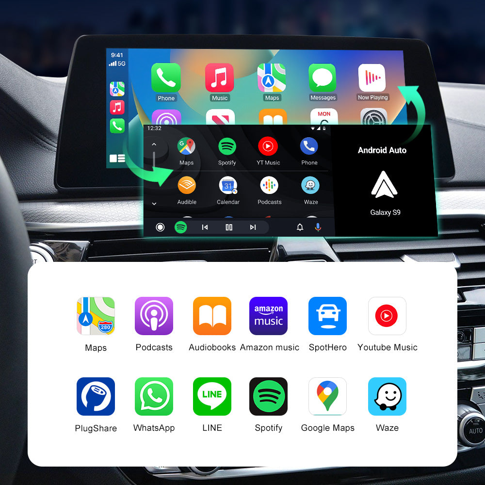 Boîte de décodeur CarPlay sans fil Android Auto pour BMW EVO ID6 ID7 mise à niveau de l'écran tactile d'origine