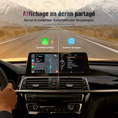 Compatibilité sans fil avec Apple CarPlay et Android Auto avec les BMW Série 3 Série 4 F30 F31 F34 F32 F33 F36 et F80 intégration OEM et Bluetooth d'origine du véhicule