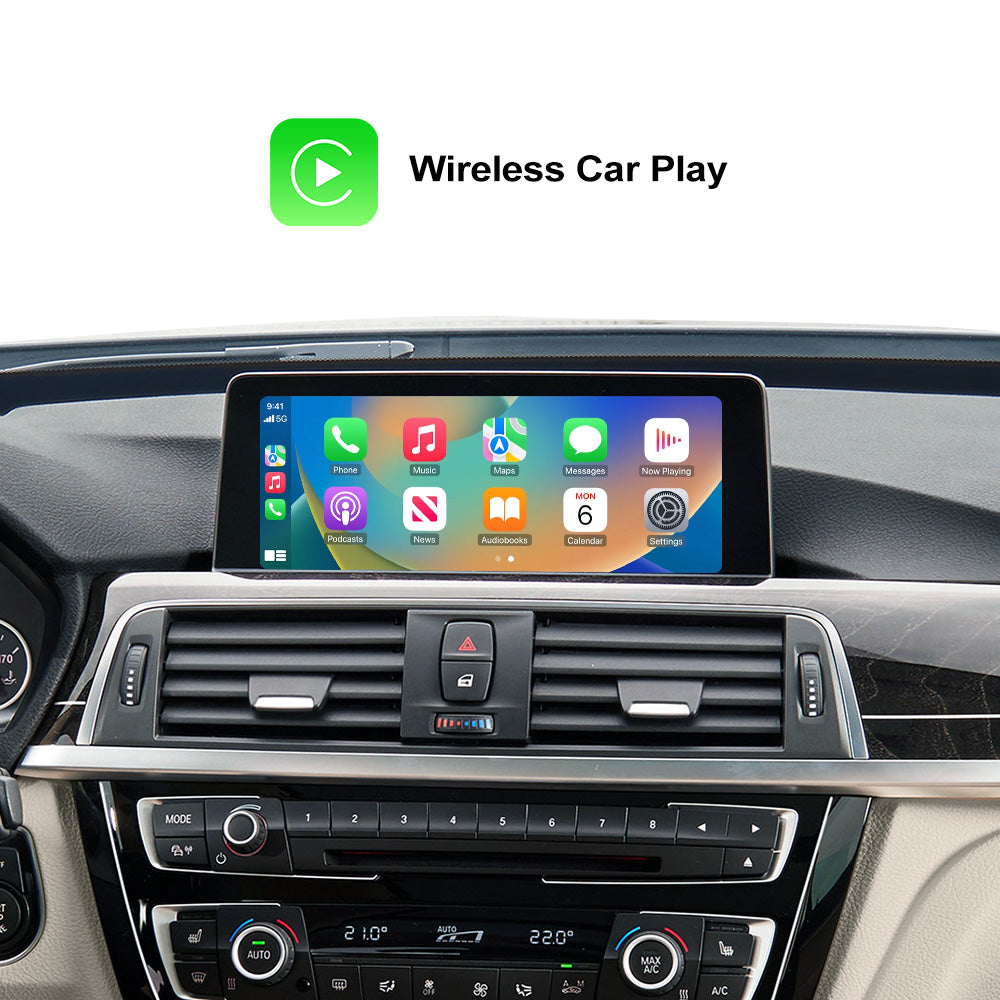 Boîte automatique Android Carplay sans fil pour BMW F30 F20 F10 F11 F33 F15 F22 F21 F56 F01 F25 avec rétroviseurs électroniques gauche et droit