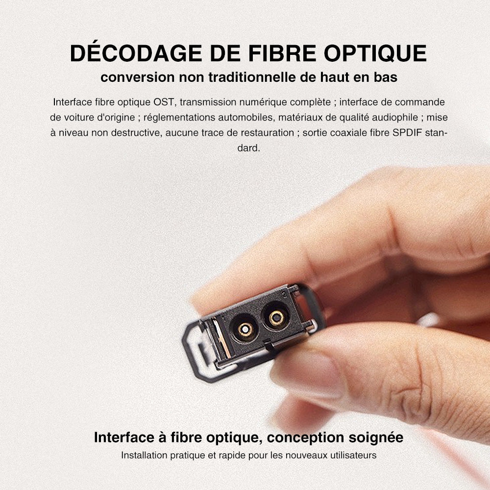 Interface de mise à niveau audio PREAMPLIFIER d'amplificateur à fibre optique adaptée aux modèles BMW MOST 25 avant 2020 et au réglage du son stéréo BMW ID7 ID8