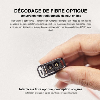 Interface de mise à niveau audio PREAMPLIFIER d'amplificateur à fibre optique adaptée aux modèles BMW MOST 25 avant 2020 et au réglage du son stéréo BMW ID7 ID8