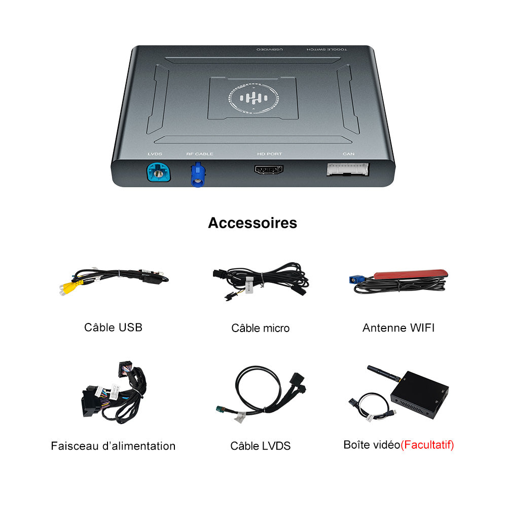 Interface sans fil CarPlay Android Auto Smartbox pour Audi Q3 Q5 Q7 A1 A3 A4 A5 A6 C7 A7 A8 S5 S7 avec kit de mise à niveau de concert 3G 3G + MIB RMC