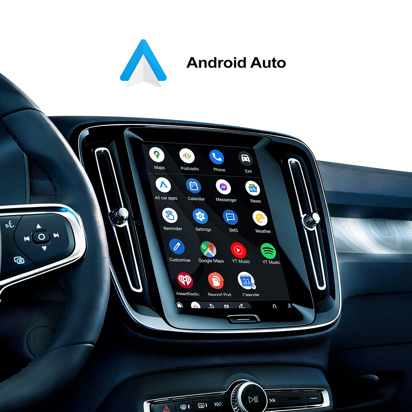Boîtier de module Bluetooth Hicar avec système Carplay sans fil plein écran pour Volvo XC90 XC60 XC40 S60 S90 V60 (Android Auto).