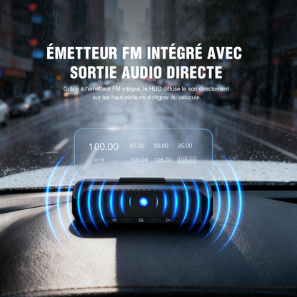 Affichage tête haute VIVIHUD V3 SE avec fonction de navigation, compatible CarPlay et Android Auto sans fil, navigation par projection haute résolution, contrôle de la musique Bluetooth