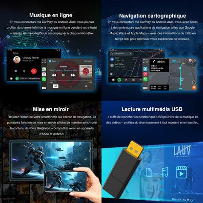 Boîtier de module Bluetooth Hicar avec système Carplay sans fil plein écran pour Volvo XC90 XC60 XC40 S60 S90 V60 (Android Auto).