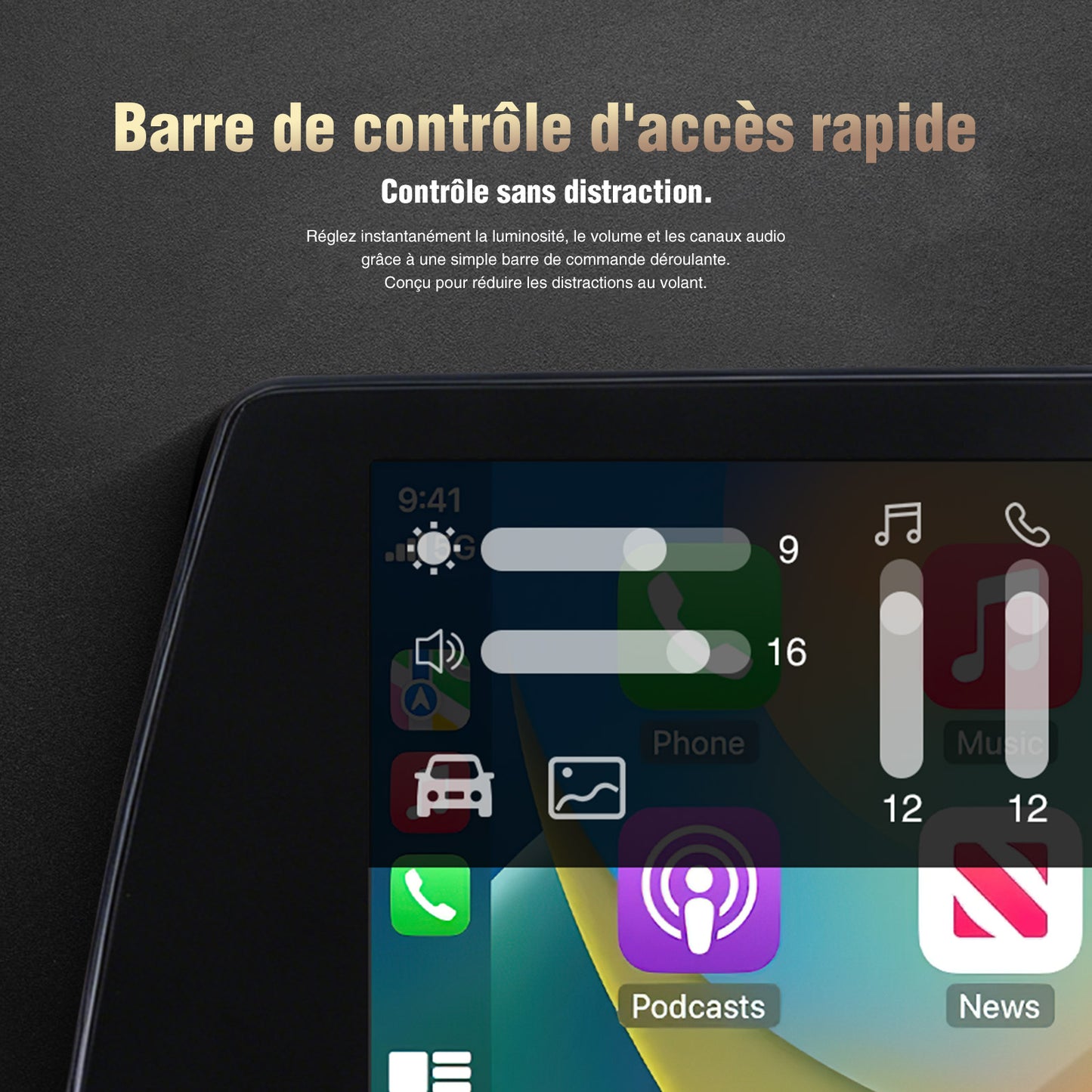 Apple CarPlay sans fil, compatible Android Auto et Android Auto pour BMW Série 1 et 2 écran IPS HD 8,8 pouces, intégration OEM et Bluetooth d'origine du véhicule