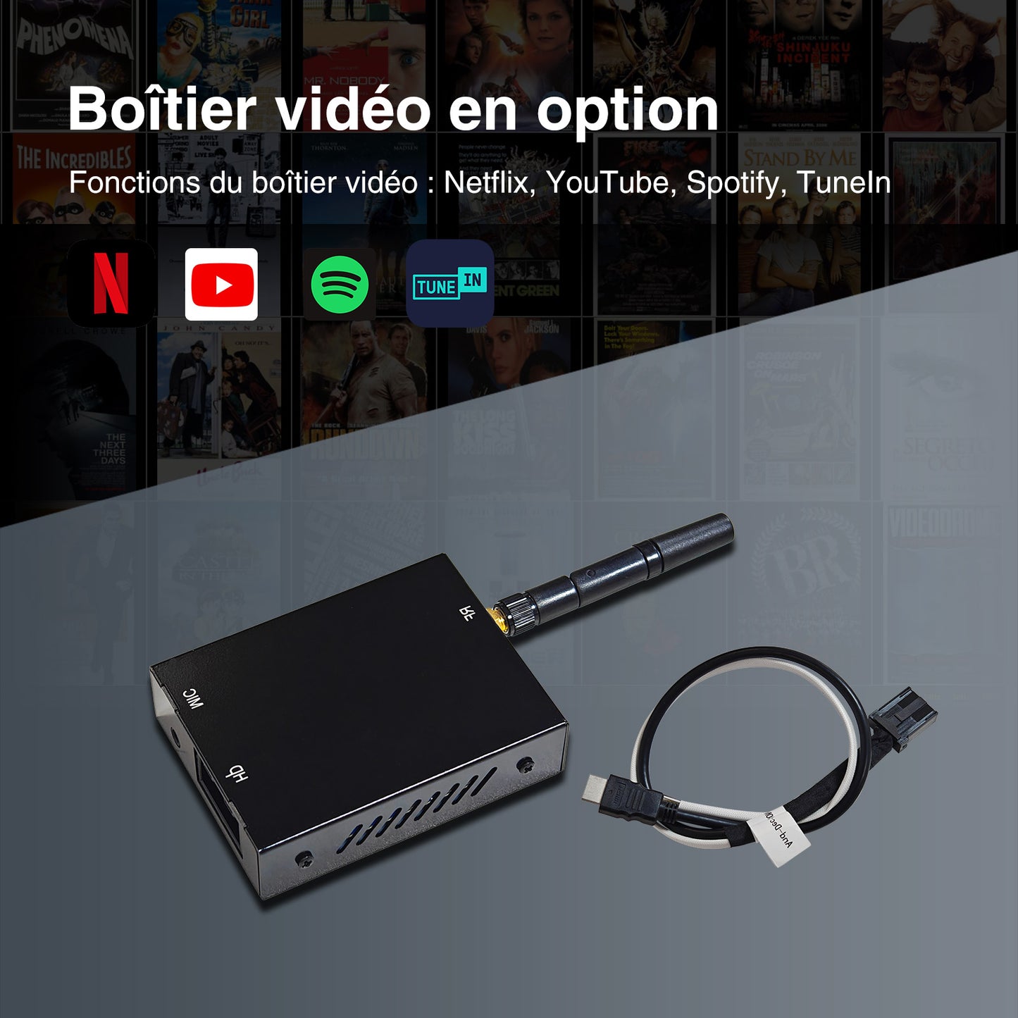 Boîtier de module Bluetooth Hicar avec système Carplay sans fil plein écran pour Volvo XC90 XC60 XC40 S60 S90 V60 (Android Auto).