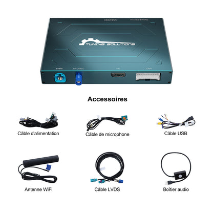 Boîtier de module Bluetooth Hicar avec système Carplay sans fil plein écran pour Volvo XC90 XC60 XC40 S60 S90 V60 (Android Auto).