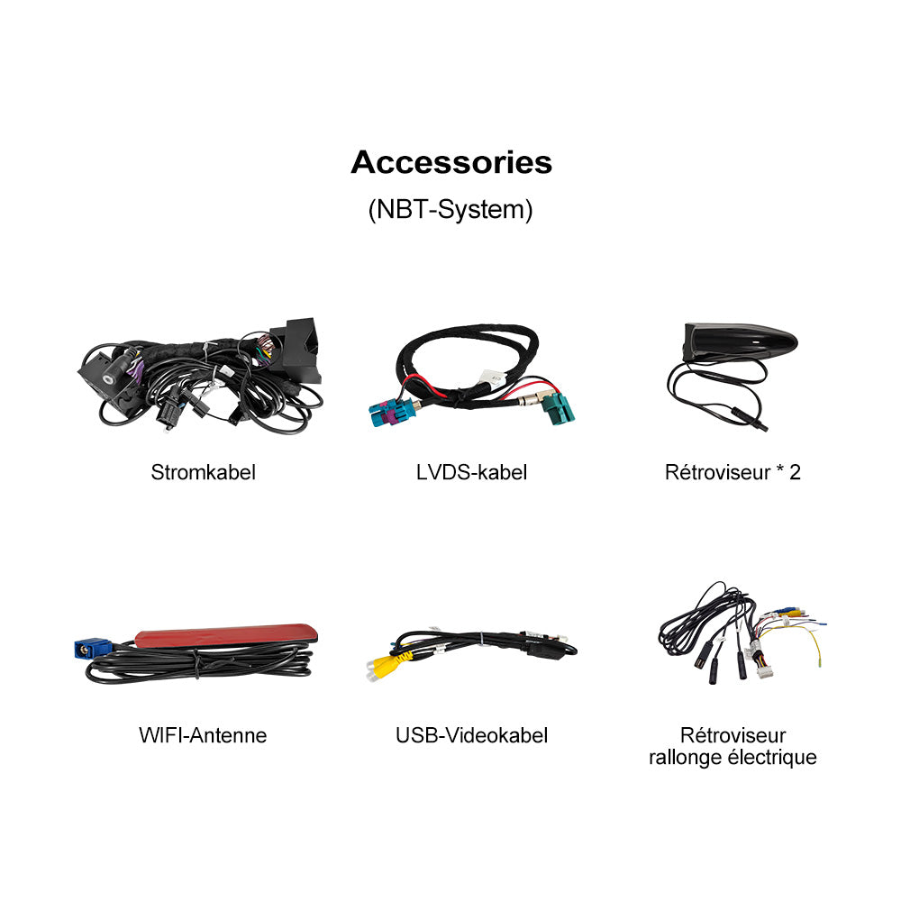 Boîte automatique Android Carplay sans fil pour BMW F30 F20 F10 F11 F33 F15 F22 F21 F56 F01 F25 avec rétroviseurs électroniques gauche et droit