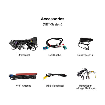 Boîte automatique Android Carplay sans fil pour BMW F30 F20 F10 F11 F33 F15 F22 F21 F56 F01 F25 avec rétroviseurs électroniques gauche et droit