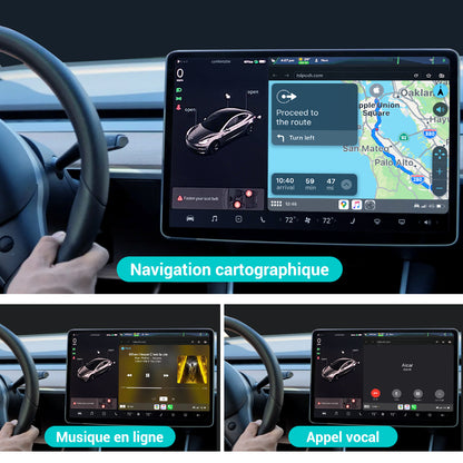 Boitier Adaptateur CarPlay sans fil pour Tesla Model 3/X/Y/S CarPlay WiFi Bluetooth connexion automatique mise à jour OTA